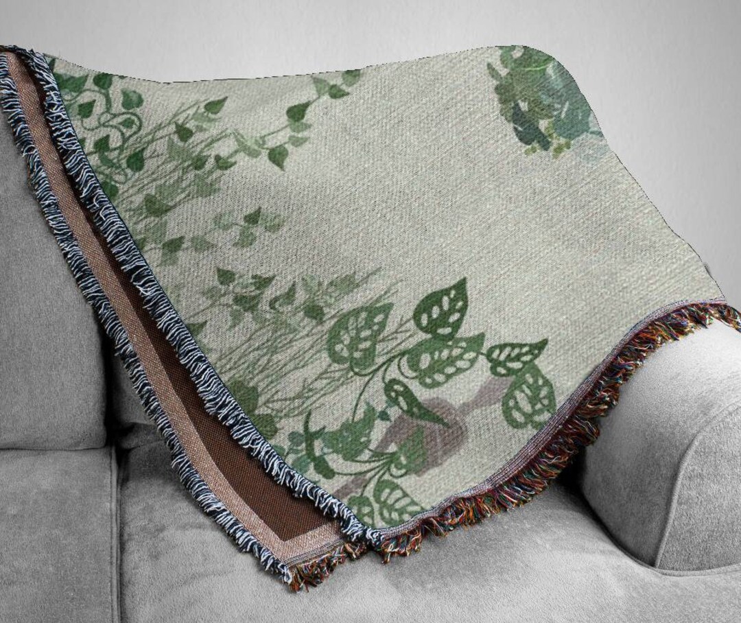 Plant Lover Woven Blanket. House Plants Blanket for Plant Daddy, Plant