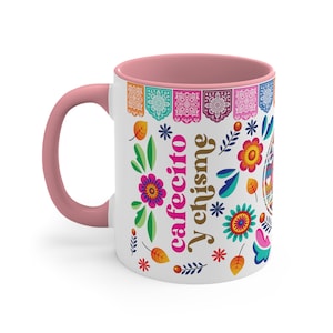 Cafecito y chisme Coffee Mug, 11oz for comadres, Latin family, Mexican friends, Mexican mom. Christmas gift for latina. Cafecito coffee mug