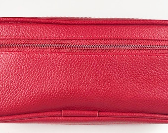 Quality RED leather diabetic carrying case