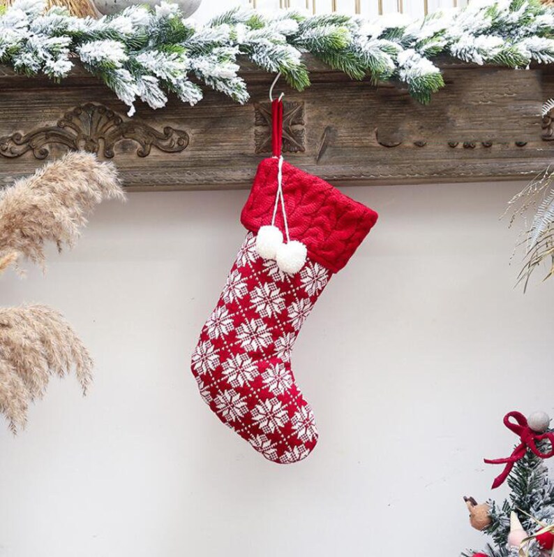 Acrylic Knit Christmas Stockings Embroidery Blanks Etsy