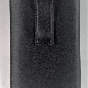 Premium Nappa leather eyeglass case with clip Black