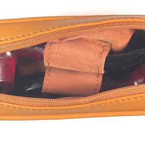 Premium ENGLISH TAN leather pipe tobacco pouch / case