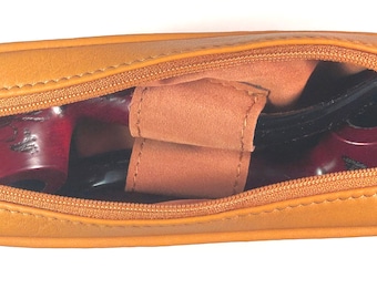 Premium ENGLISH TAN leather pipe tobacco pouch / case