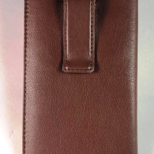 Premium Nappa leather eyeglass case with clip Earthy Brown