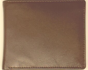SUPERB Nappa Leather Men's Bi-Fold Wallet w/ Double I.D. flap - RFID
