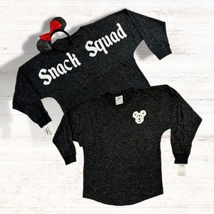Disneyland Spirit Jersey, Adult and Youth, Snack Squad, Disneyland Trip, Disneyworld, Vacation Apparel, Mickey Mouse, Snacks, Jersey, Shirt