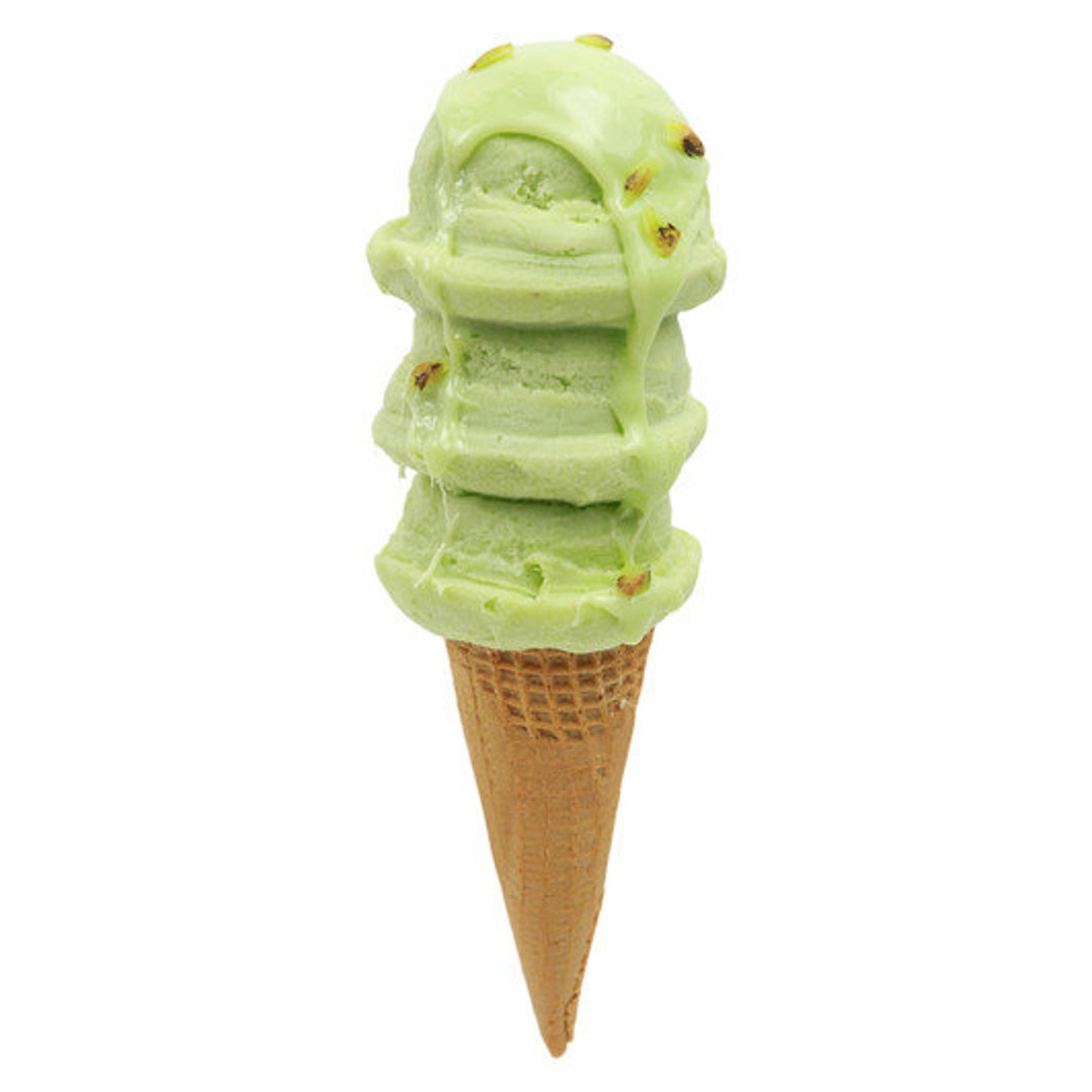 Fake Food Prop Melting Pistachio Triple Scoop Ice Cream Cone Etsy