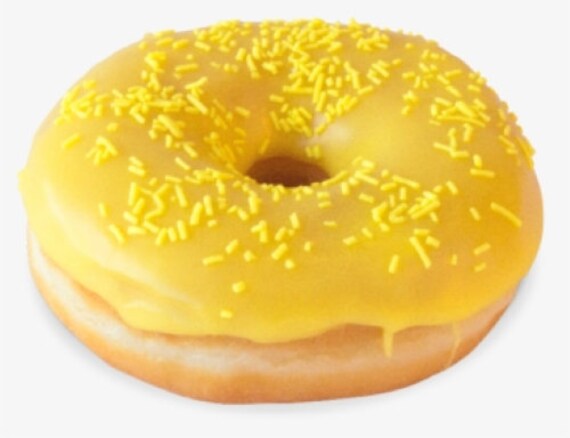 Display Faux Food Prop Lemon Frosted Donut With Sprinkles