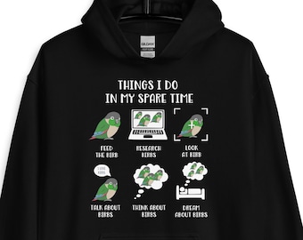 Chubby Green Cheek Conure Hoodie: Birb Lover Apparel