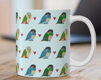 Tazza in ceramica con motivo a pappagalli, regalo per gli amanti dei pappagalli