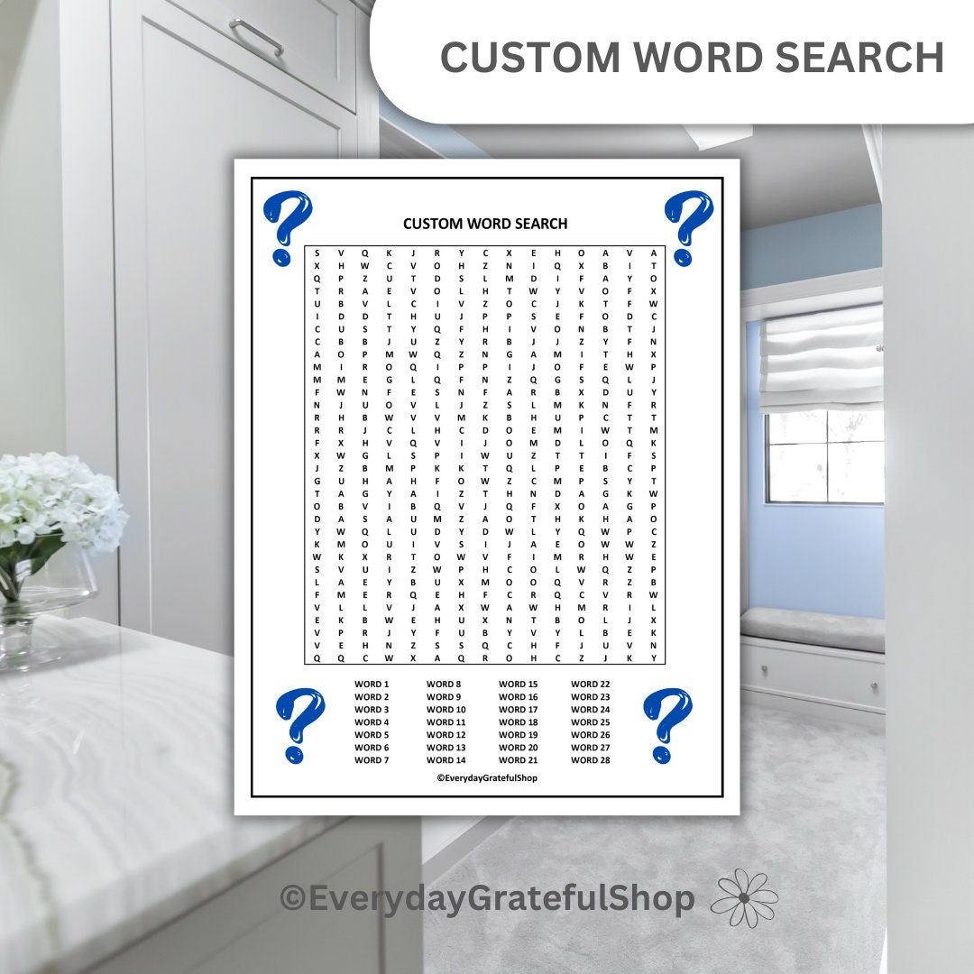 Custom word search puzzles personalized puzzle gifts tailored word