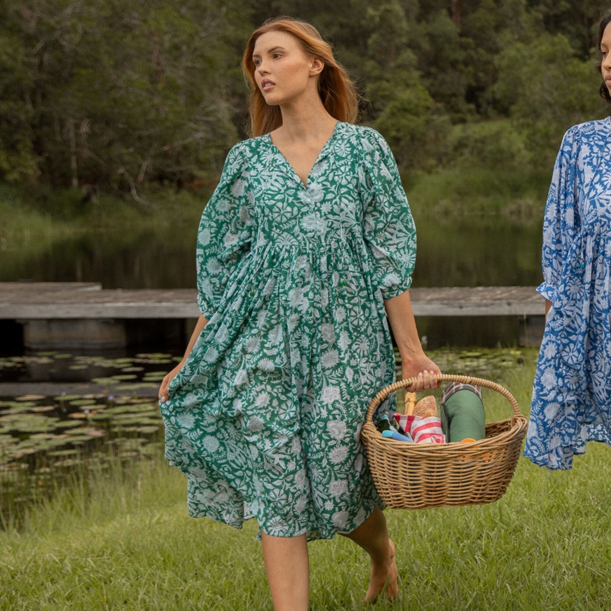 puff sleeve peasant dress