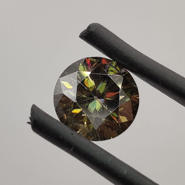 0.68 Carat Round Brilliant Cut Brownish Black Loose Moissanite | Fancy Moissanite Ring | Round Solitaire Wedding Ring | Christmas gift