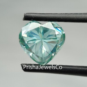 1.00 to 5.00 Ct Blue Color Heart Shape Brilliant Cut Loose Moissanite VVS1/2 Clarity For Moissanite Solitaire Engagement Ring and Earring