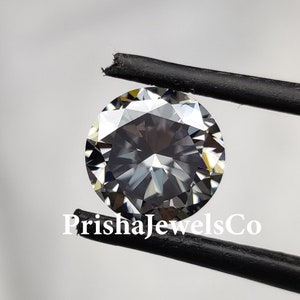 Round Brilliant Cut 1.00 To 5.00 Carat Gray Color VVVS1/2 Clarity | Wedding Anniversary Ring | Moissanite Diamond By Prisha Jewels CO