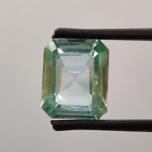 Loose Moissanite 3.76 Carat Emerald Rose Cut Light Blue Color VVS1 Clarity For Wedding Ring, Earring, Pendant and Jewelry