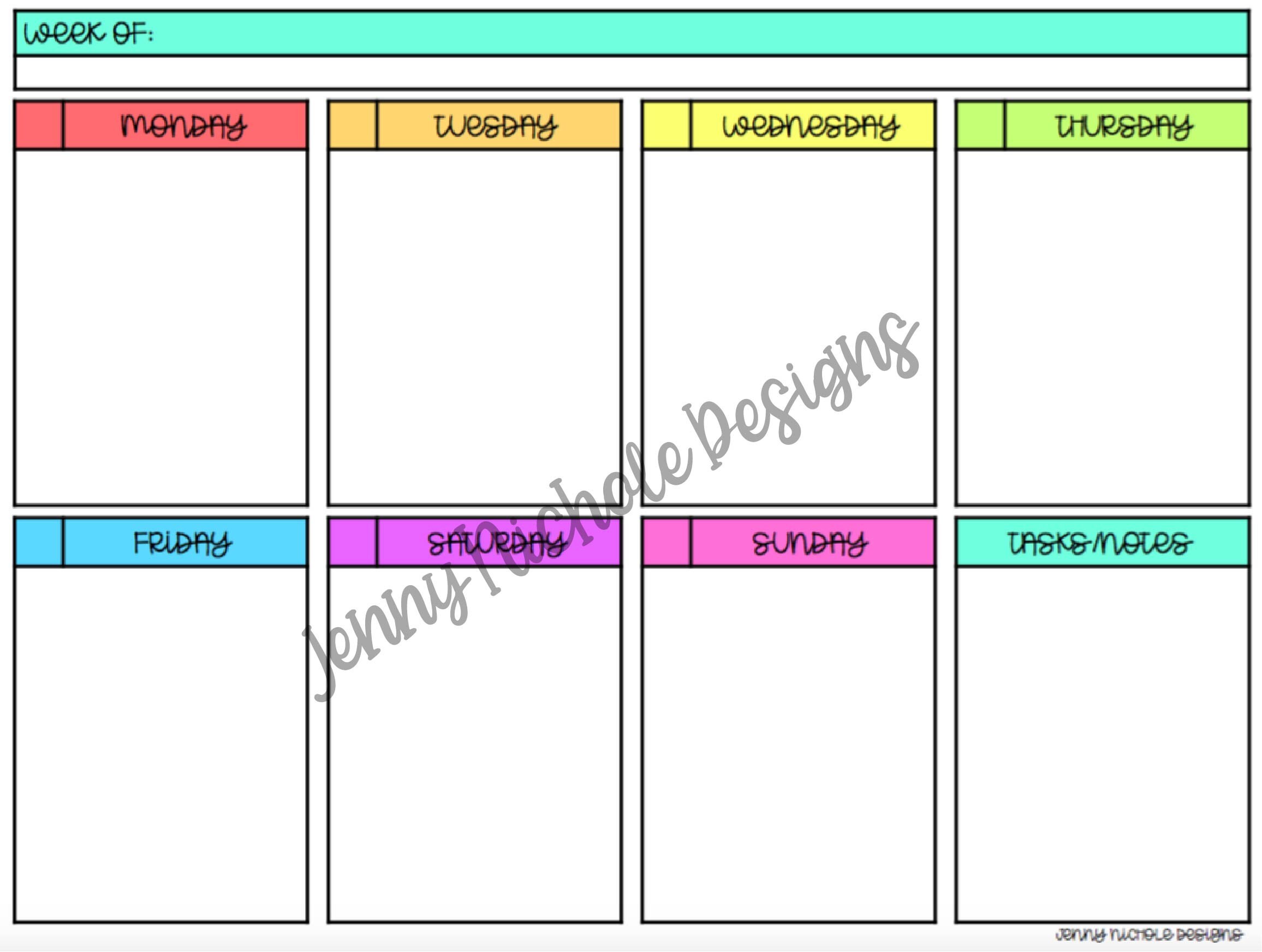 printable bullet journal plannerinsert weekly planner week etsy