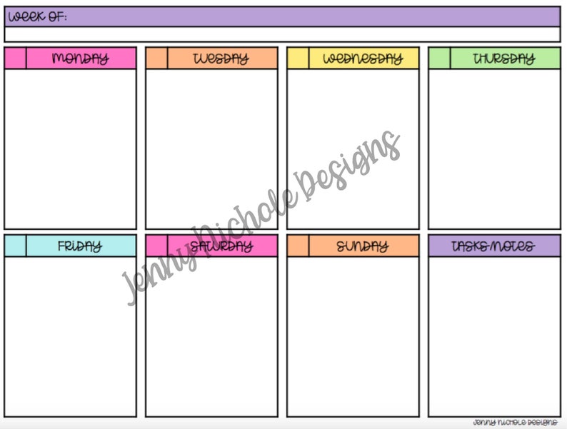 PRINTABLE Bullet Journal Planner/insert: Weekly Planner Week | Etsy
