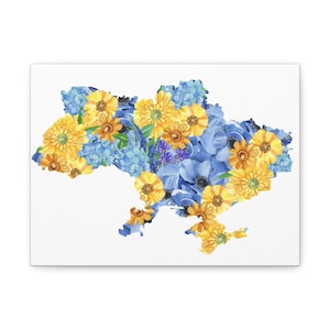 Ukraine Floral Wall Art, Advocacy Decor, Slava Ukraini, Slava Ukraine, Stand With Ukraine
