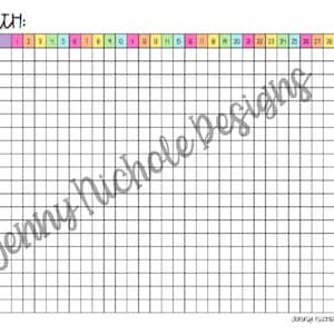 PRINTABLE Bullet Journal Planner/Insert: Monthly Habit/Symptom/Mood Tracker, Pixel Tracker, Monthly Planner, Tracking, Mental Health