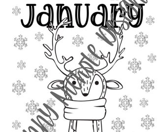 PRINTABLE Bullet Journal Planner: BUJO Monthly Covers NEUTRAL Doodle Set 3, Intro to Month, Monthly Decor, Full Page Month to Month