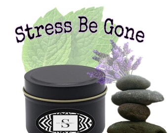 Stress be Gone|Lotion Candle|Anniversary Gift|Massage Candle|Massage Oil|Vegan Skincare|Coconut Wax|Bridal|sore muscles|Party Favors