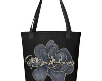 Mindfulness Floral Tote Bag - Inspirierende wiederverwendbare Einkaufstasche
