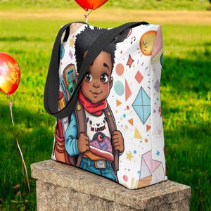 Beau sac fourre-tout PRINCE, garçon noir, sac en toile, cartable, voyage, vacances, sac de voyage, art afro-américain, livres, sports pour garçons