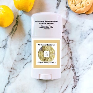 Lemon Sugar cookies/Natural deodorant/for her/gift/coconut oil/aluminum Free/body odor control/vegan/lotion deodorant/lemon/magnesium