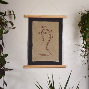 Embroidery botanical poster after an illustration by Margaret Neilson Armstrong