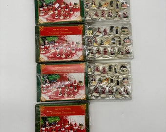 Vtg Lot 4 Giftco Toyland Ornaments Hand Painted Set of 18 Micro Mini Christmas