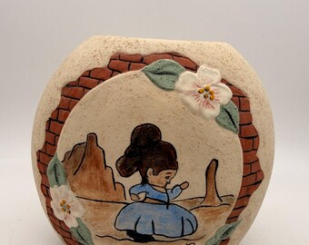 Rare Vintage Southwestern-style art pottery. Signed