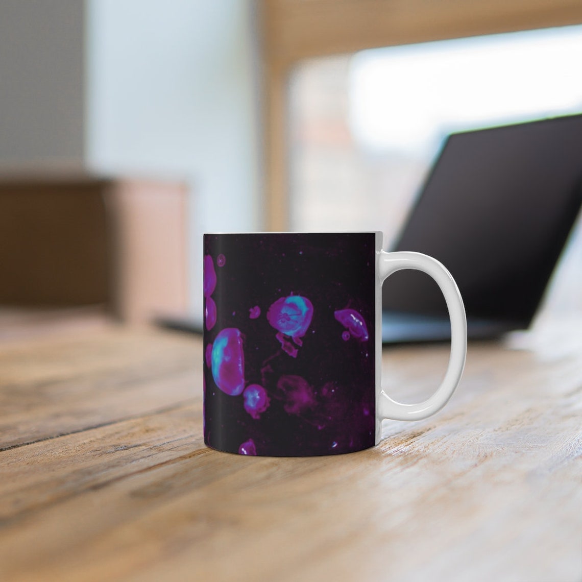 Purple Jellyfish Mug 11oz Marine Biology Artsy Underwater