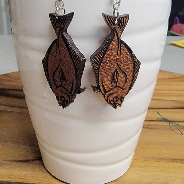 Halibut Earrings Etsy