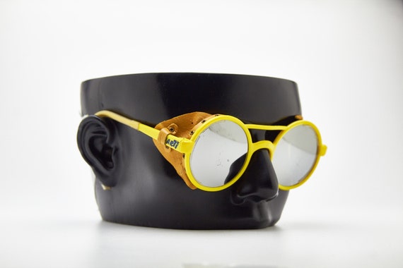 Vintage Man SunGlasses MARTI Yellow Round Silver … - image 9