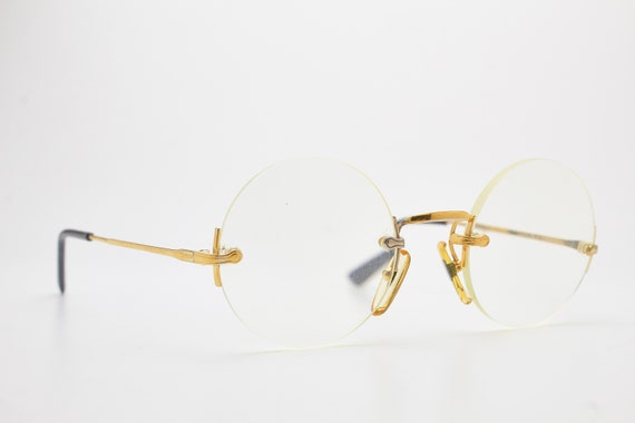 Vintage Man Rimless Glasses PERSOL RATTI ASTRA 18k Go… - Gem