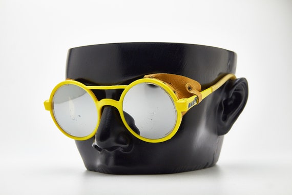 Vintage Man SunGlasses MARTI Yellow Round Silver … - image 8