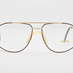 Vintage Man Zeiss 5951 Glasses Frame NOS  Man Glasses Occhiali Metal Aviator Gold Plated Frame Classis Eyewear Made In Germany 80s