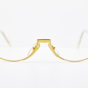 Vintage Moschino By Persol M15 NOS Gold Plated Half rim Eewear Glasses Frame Occhiali Sunglasses Metal Frame Classis Eyewear Gold Frame