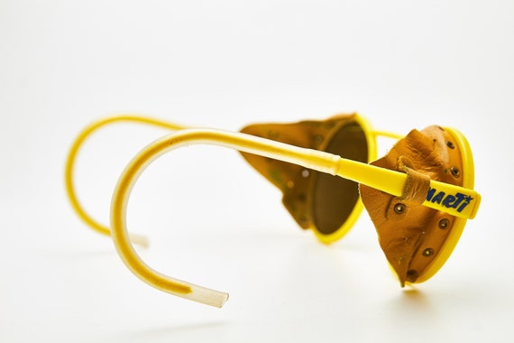 Vintage Man SunGlasses MARTI Yellow Round Silver … - image 5