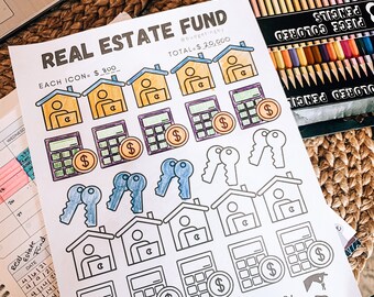 Real Estate To Realität Printable Savings Color-in Tracker