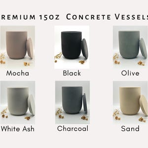 Large Hand-made Cement Jar 15 oz | Concrete Candle Vessel With Lid | Wholesale Planter