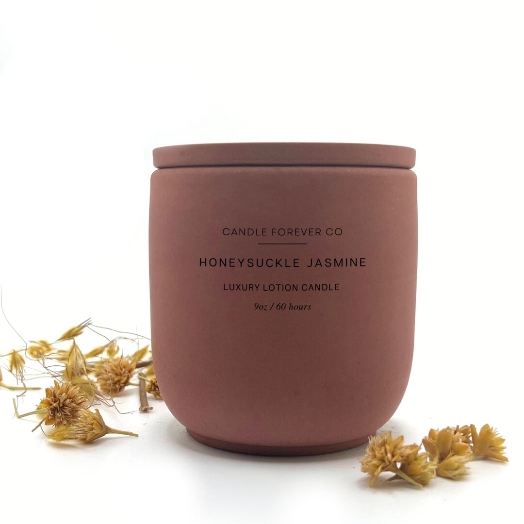 Honeysuckle Jasmine Scented Lotion Candle Allnatural Etsy UK