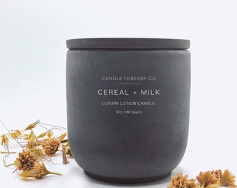 Cereal and Milk Scented Lotion Candle | All-Natural Organic Massage Candle | Soy Wax Candle