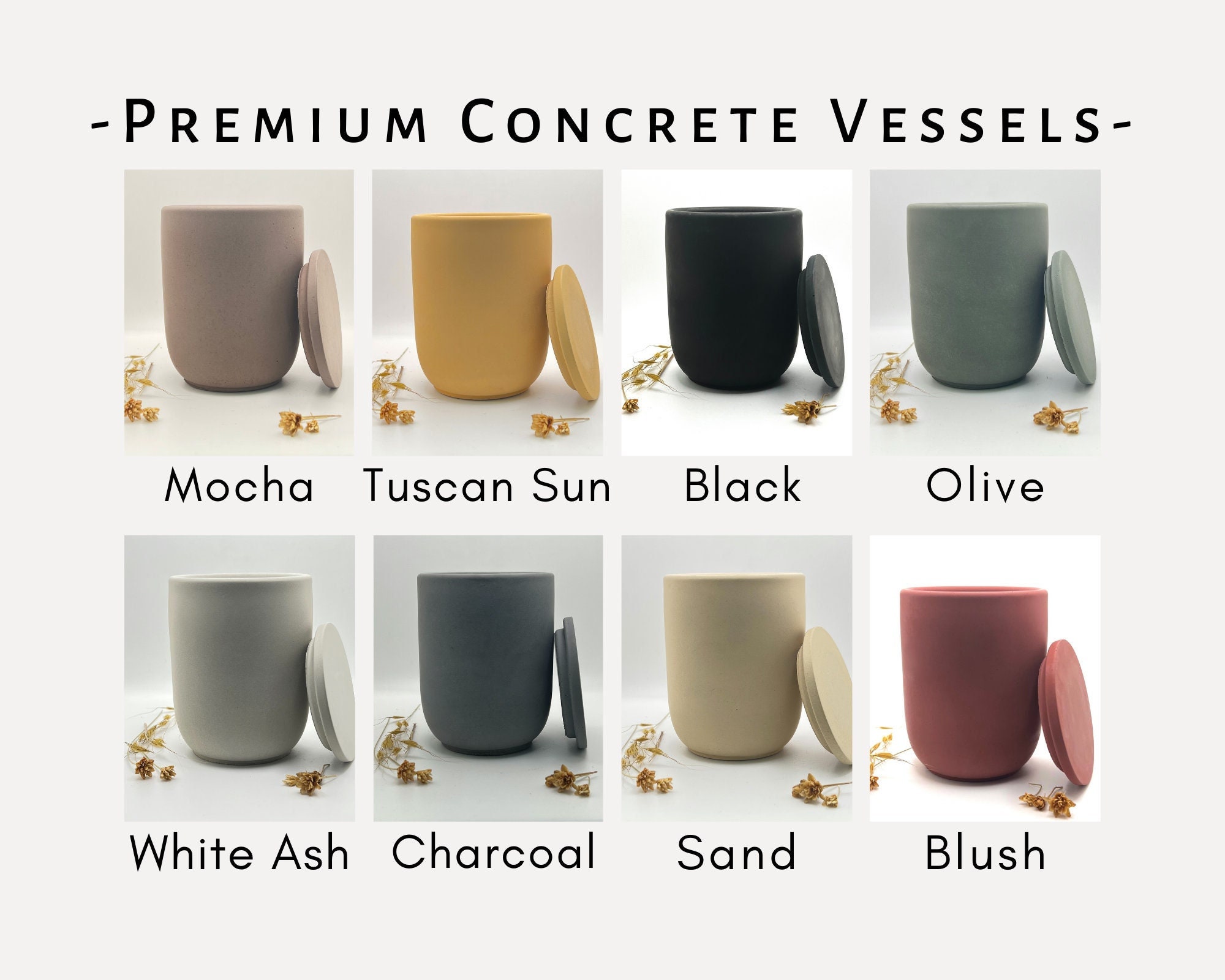 Large Handmade Cement Jar 15 Oz Concrete Candle Vessel With Etsy