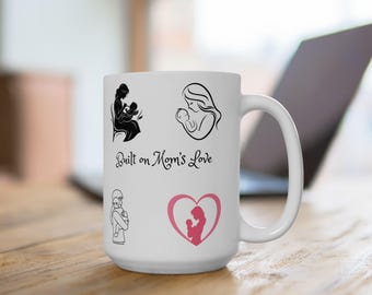 Silhouet moederschap moeder mok | Keramische koffiekop 11oz 15oz