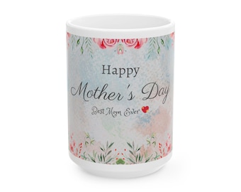 Bloemenmok Happy Mothers Day | Beste moeder ooit, aquarelrozen