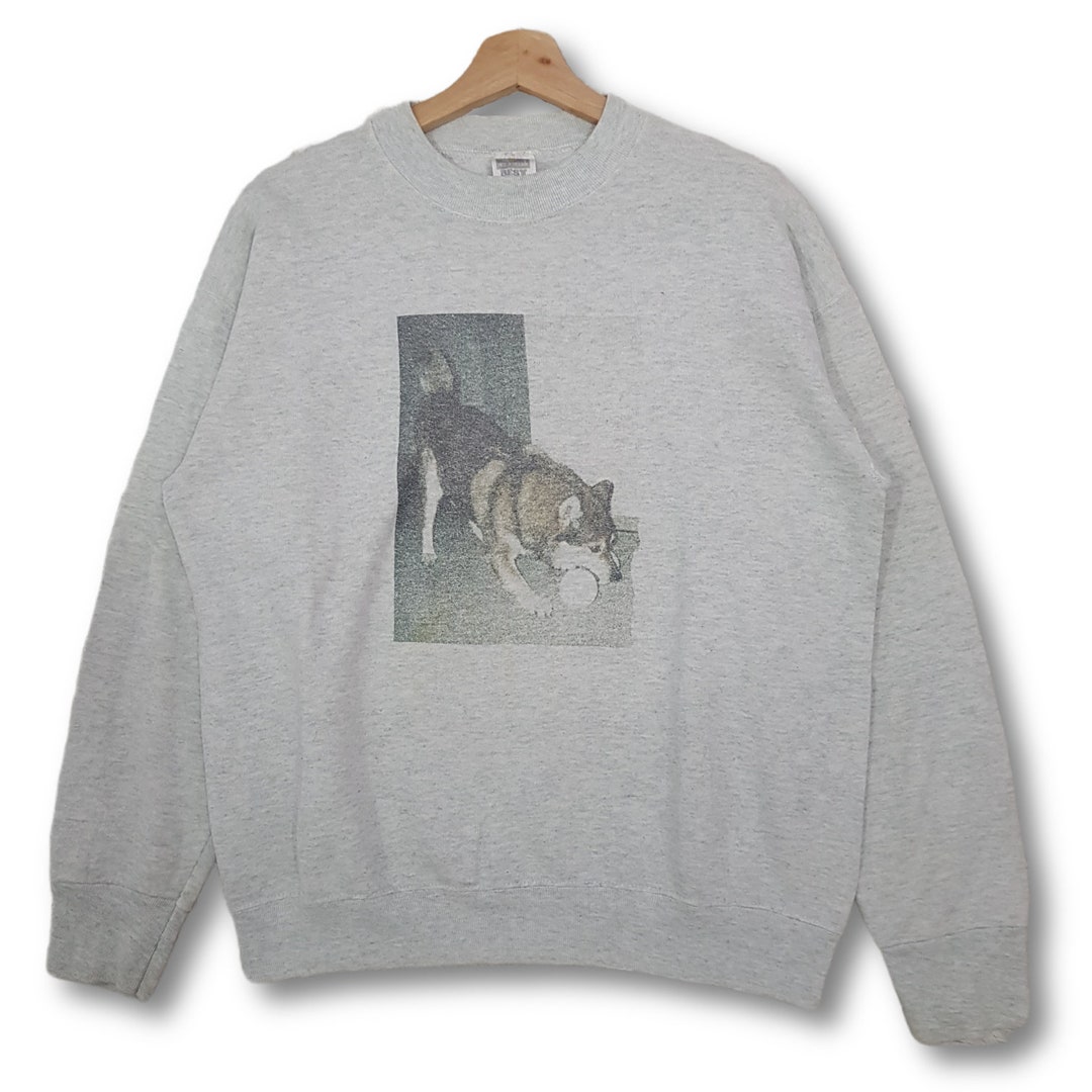 Vintage Wolf Sweatshirt Crewneck M Size Vintage Wolf Habitat Jumper Etsy