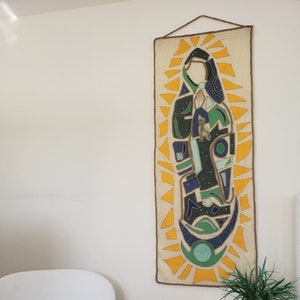 Nuestra Señora de Guadalupe, Virgen María, Decoración de arte de pared, Colgante de pared religiosa, Regalo religioso. Decoración religiosa del hogar, regalo único, decoración rústica.