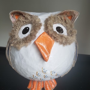 Owl Piggy Bank , Owl Paper-Mache Coin Bank , Owl Decorative Piggy Bank